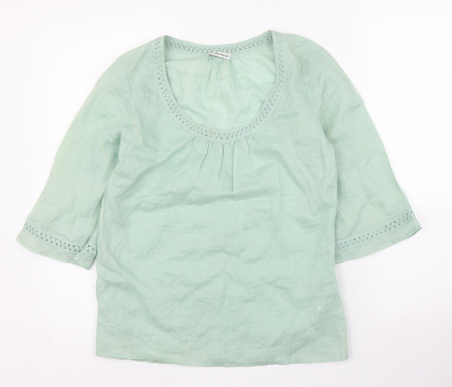 Womens UK Size 12 M&S Green Basic Blouse