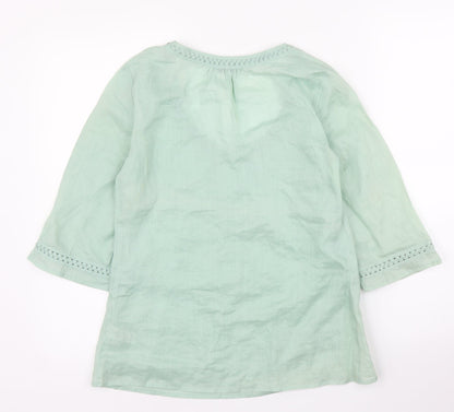 Womens UK Size 12 M&S Green Basic Blouse
