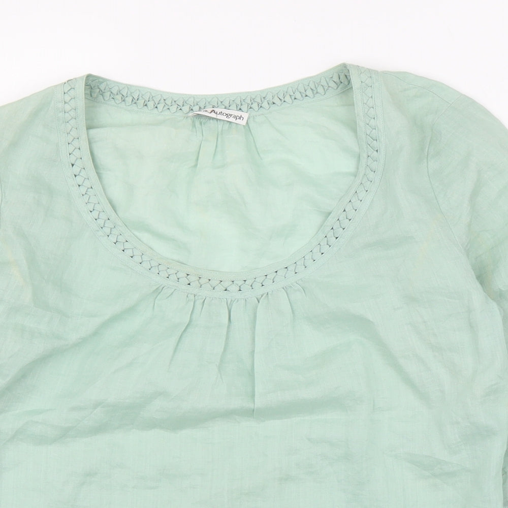 Womens UK Size 12 M&S Green Basic Blouse