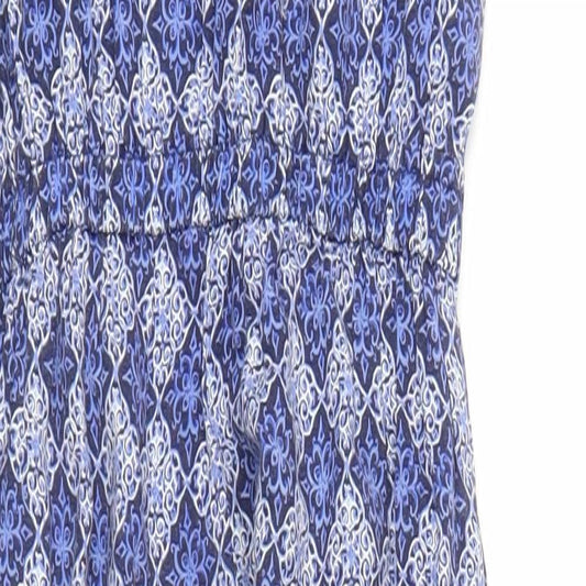Monsoon Girls Blue Argyle/Diamond  Jumpsuit One-Piece Size 8 Years