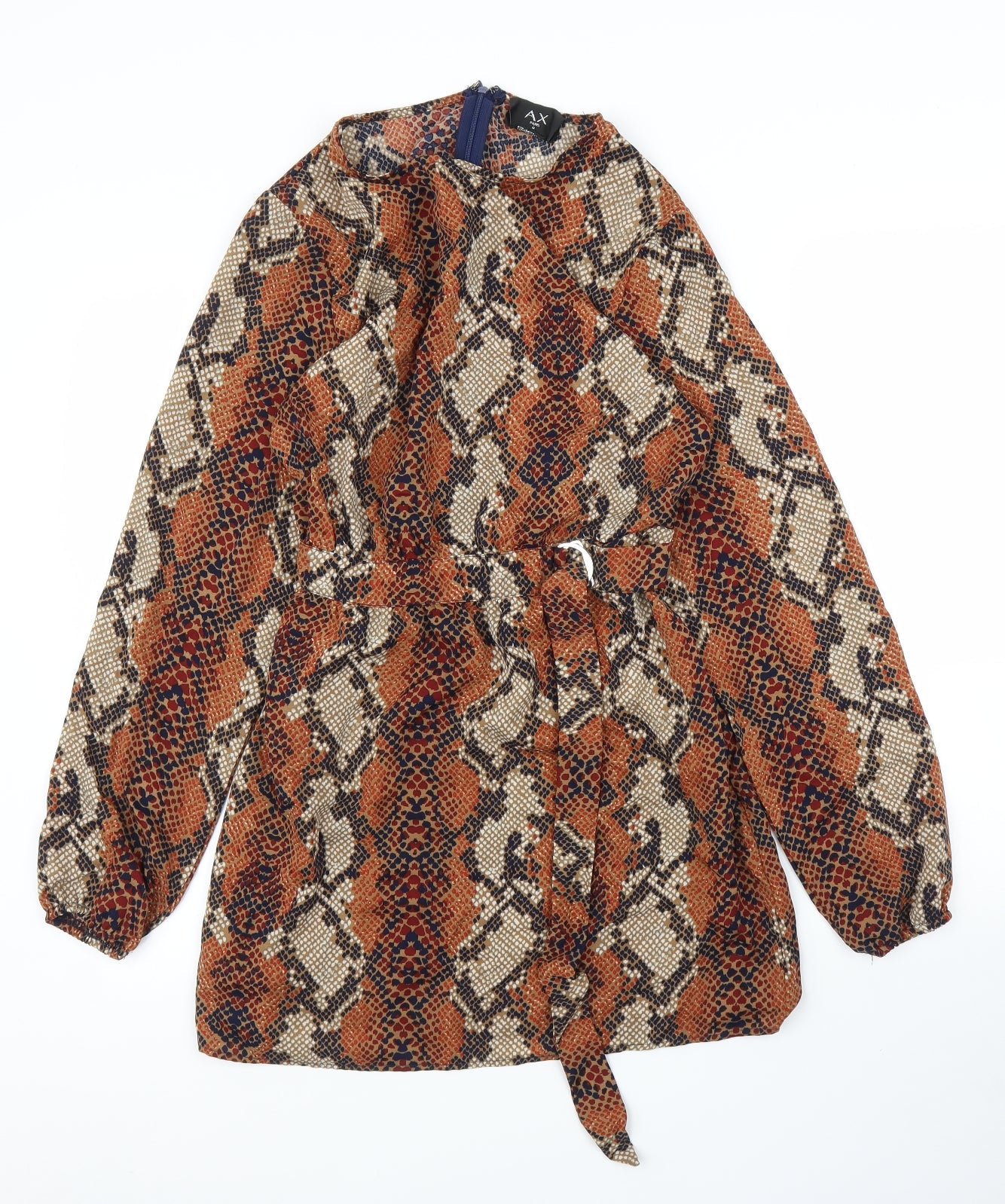 AX Paris Womens Brown Animal Print  A-Line  Size 8  - Snake print