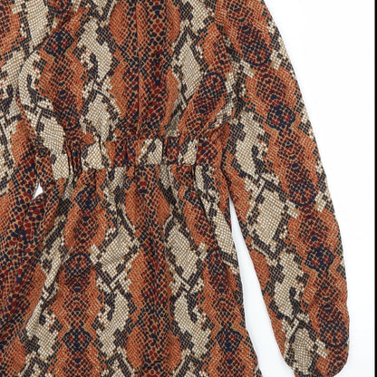 AX Paris Womens Brown Animal Print  A-Line  Size 8  - Snake print