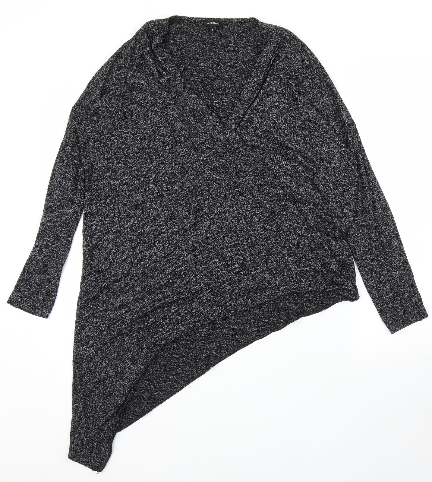 Womens UK Size 8 River Island Grey Basic Blouse