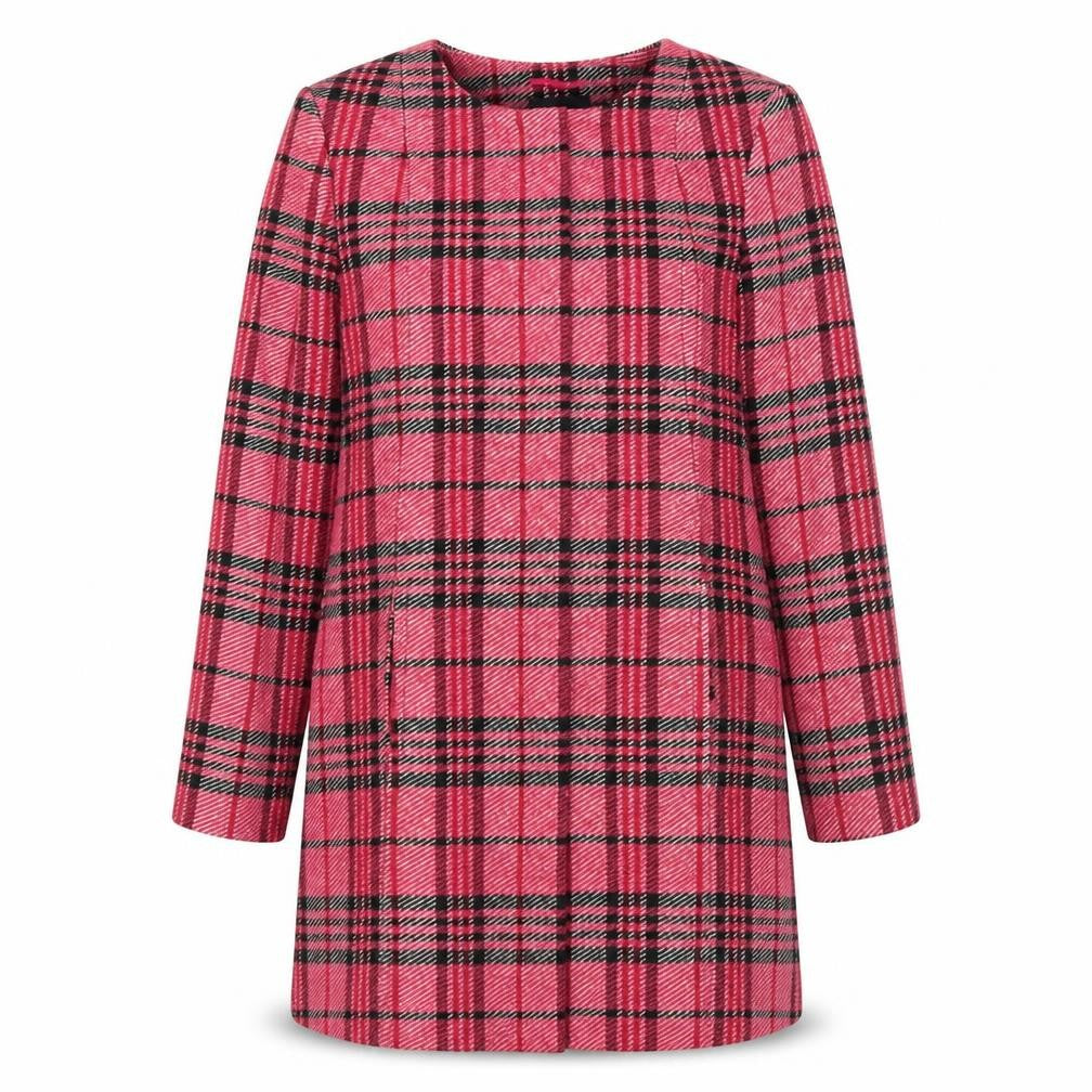 Next Womens Pink Plaid  Overcoat Coat Size 10