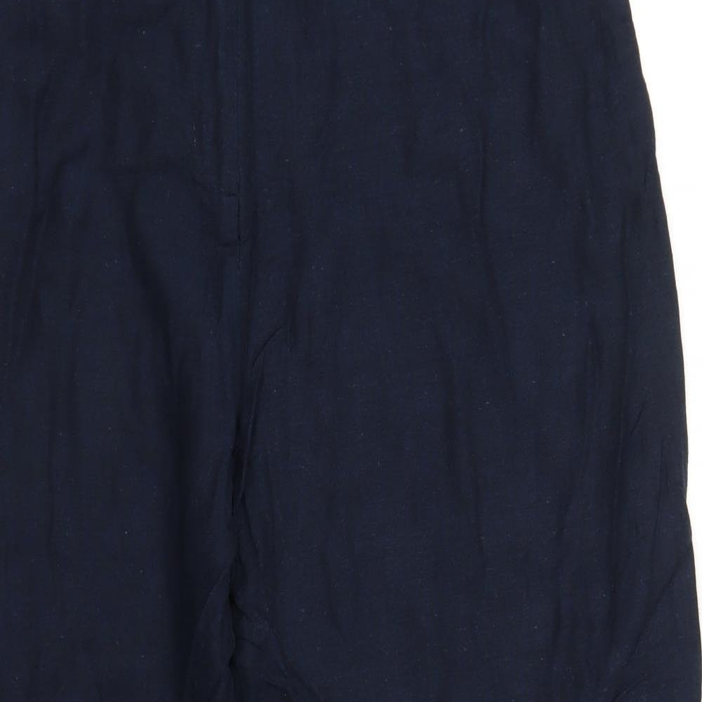 Womens UK Size 18 Casual Comfort Regular Fit Capri Blue Trousers