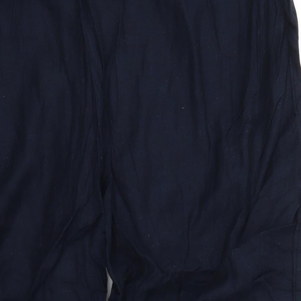 Womens UK Size 18 Casual Comfort Regular Fit Capri Blue Trousers