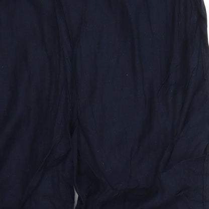 Womens UK Size 18 Casual Comfort Regular Fit Capri Blue Trousers