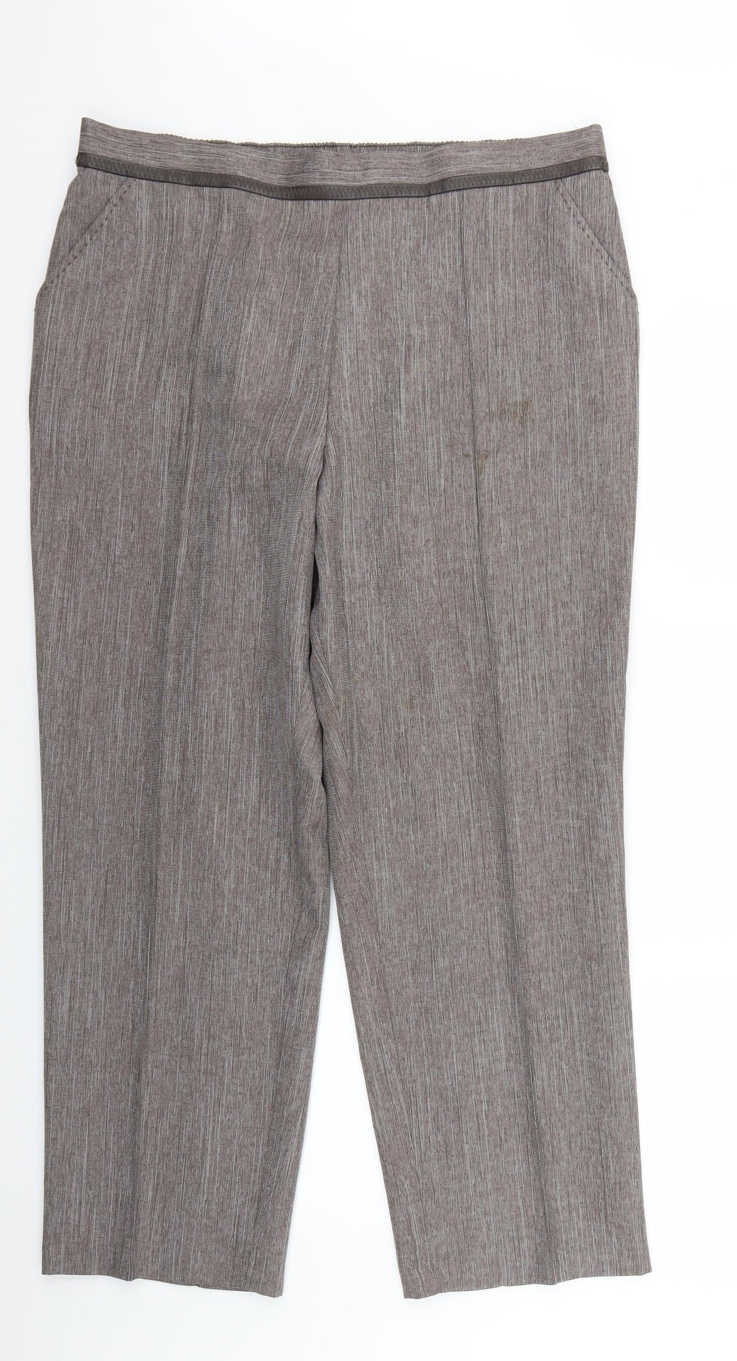 Womens UK Size 16 Marks and Spencer Regular Fit Chino Brown Trousers