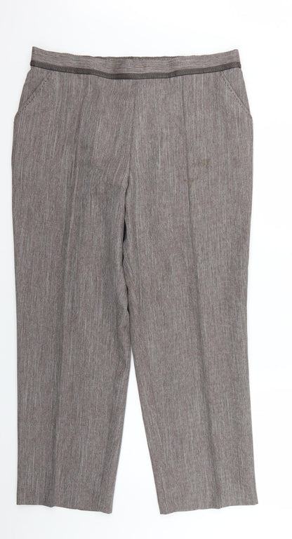 Womens UK Size 16 Marks and Spencer Regular Fit Chino Brown Trousers