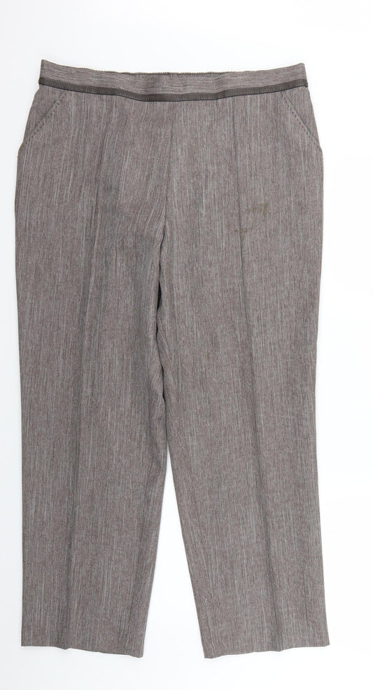 Womens UK Size 16 Marks and Spencer Regular Fit Chino Brown Trousers