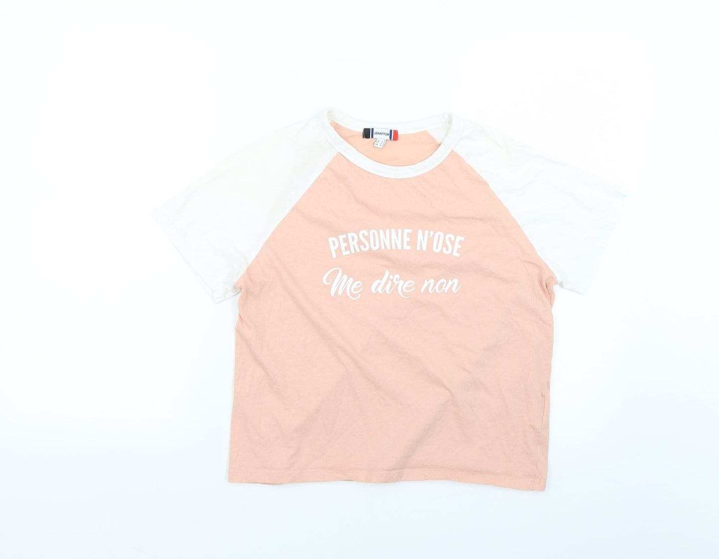 Womens UK Size S Jennyfer Pink Basic T-Shirt
