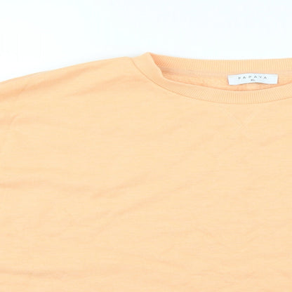 Papaya Mens Orange   Pullover Jumper Size XL