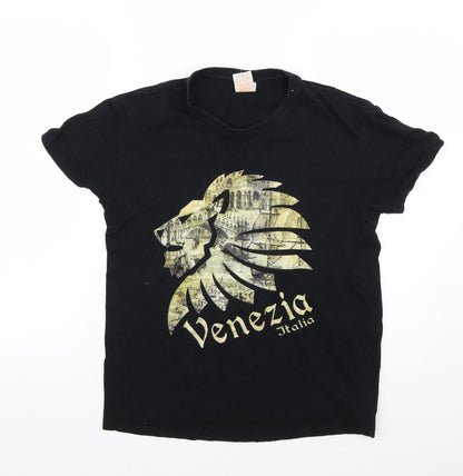 JHK Mens Black Geometric   T-Shirt Size S