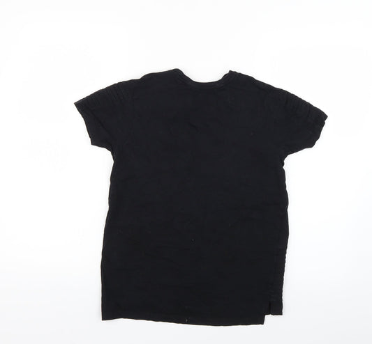 Primark Girls Black Geometric  Basic T-Shirt Size 10-11 Years