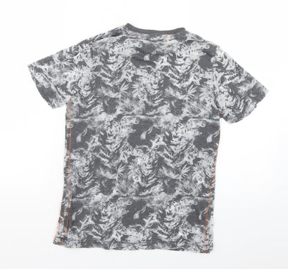 F&F Boys Grey Geometric  Basic T-Shirt Size 9-10 Years