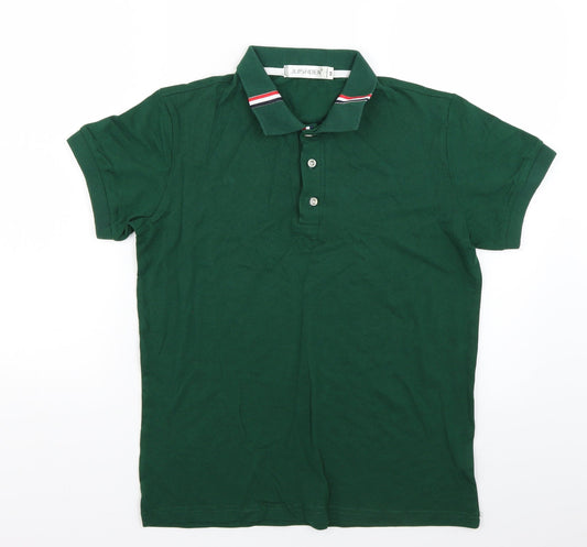 juishden Mens Green    Polo Size M