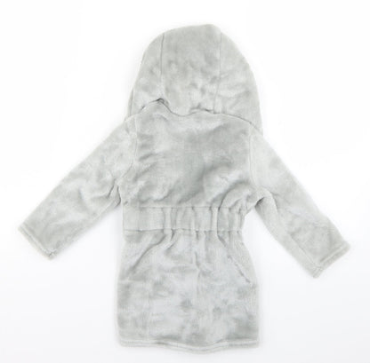 Tesco Baby Grey Geometric  Babydoll Robe Size 12-18 Months