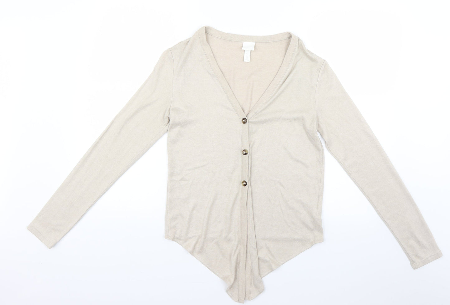 Womens UK Size XS H&M Beige Cardigan Jumper