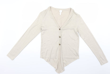 Womens UK Size XS H&M Beige Cardigan Jumper