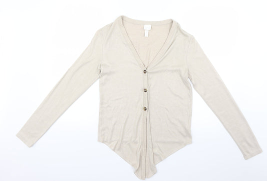 Womens UK Size XS H&M Beige Cardigan Jumper