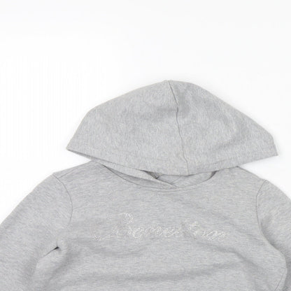 Benetton Girls Grey   Pullover Hoodie Size 7 Years
