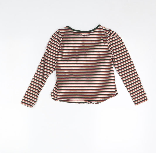 TU Girls Brown Striped  Basic T-Shirt Size 6 Years