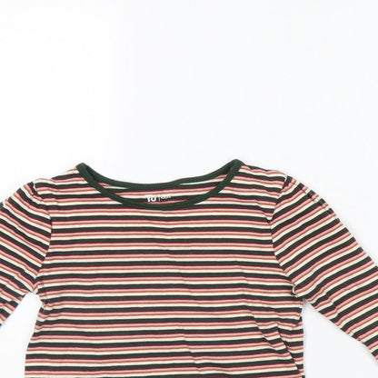 TU Girls Brown Striped  Basic T-Shirt Size 6 Years