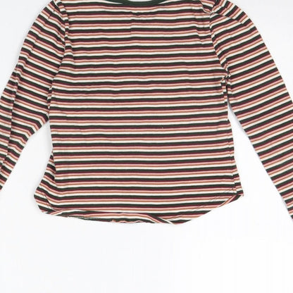 TU Girls Brown Striped  Basic T-Shirt Size 6 Years