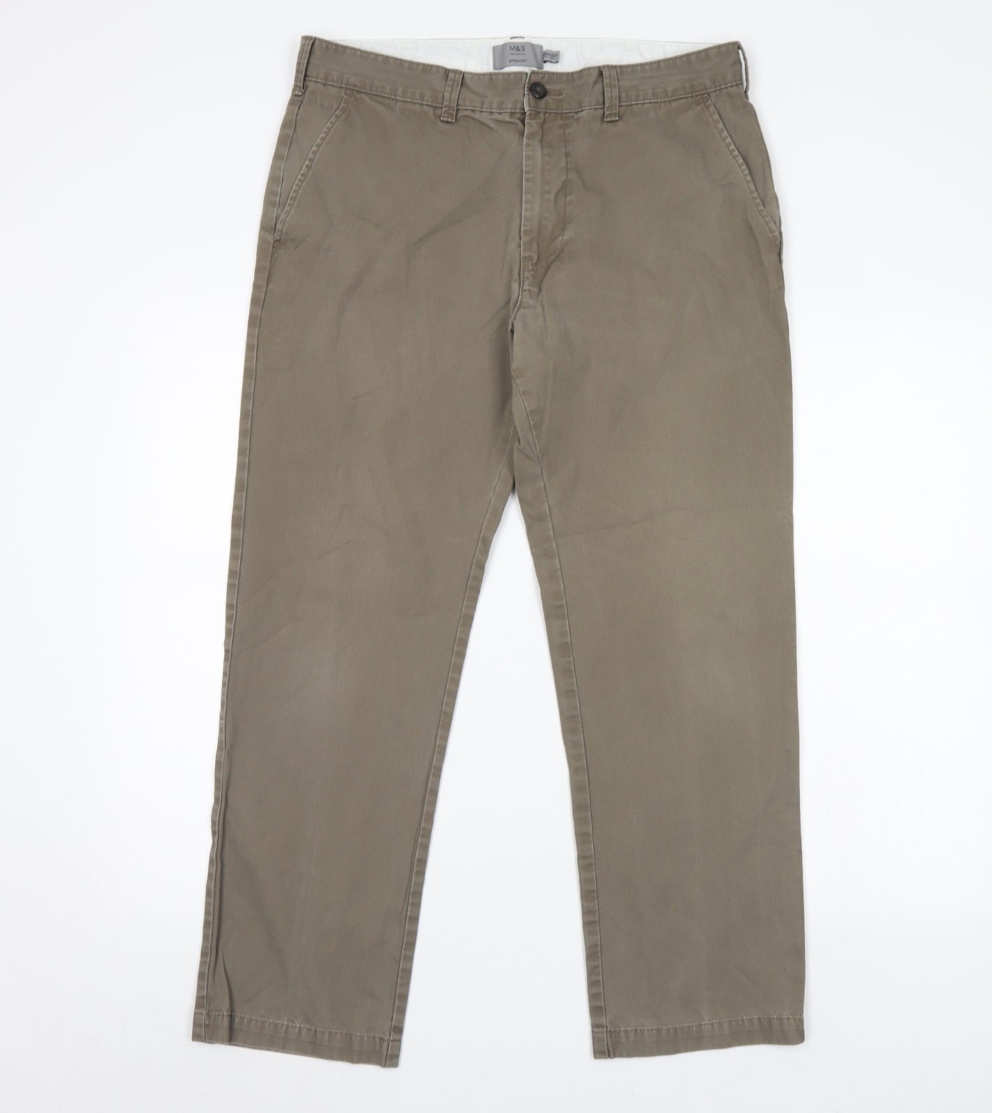Womens UK Size 34 in M&S Regular Fit  Brown Trousers