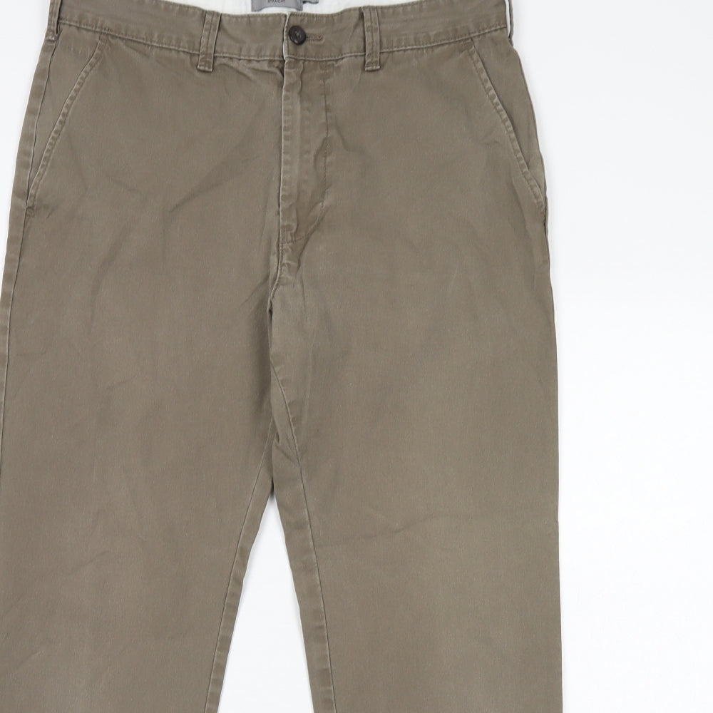 Womens UK Size 34 in M&S Regular Fit  Brown Trousers