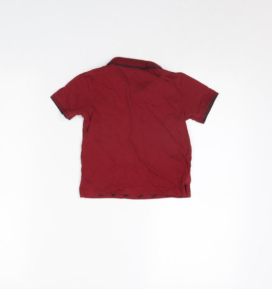 Preworn Boys Red   Basic Polo Size 2 Years  - Motorbike