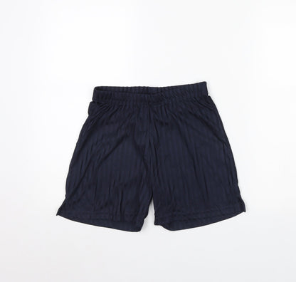 Lily & Dan Boys Blue Striped  Sweat Shorts Size 11 Years - Back To School