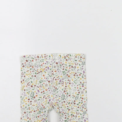 TU Girls White Spotted  Capri Leggings Size 9 Months  - Garden Print