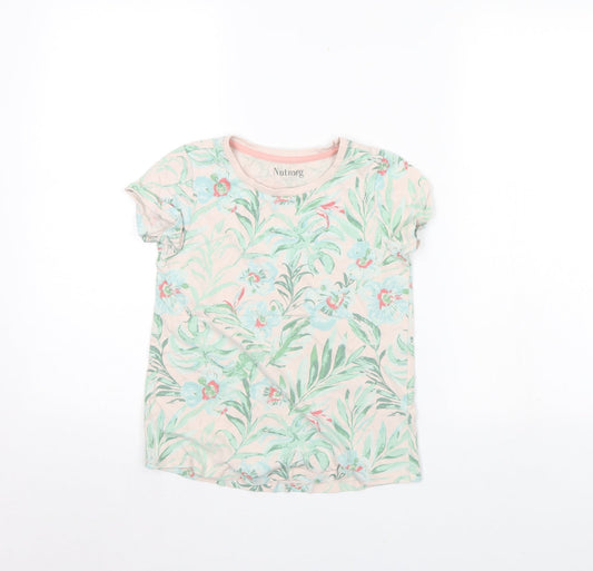 Nutmeg Girls Pink Floral  Basic T-Shirt Size 9 Years