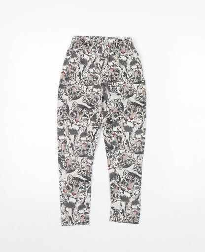 Bpc Girls Grey Animal Print  Capri Trousers Size 8 Years - CUB