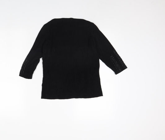 Womens UK Size 14 m&s Black Basic Blouse