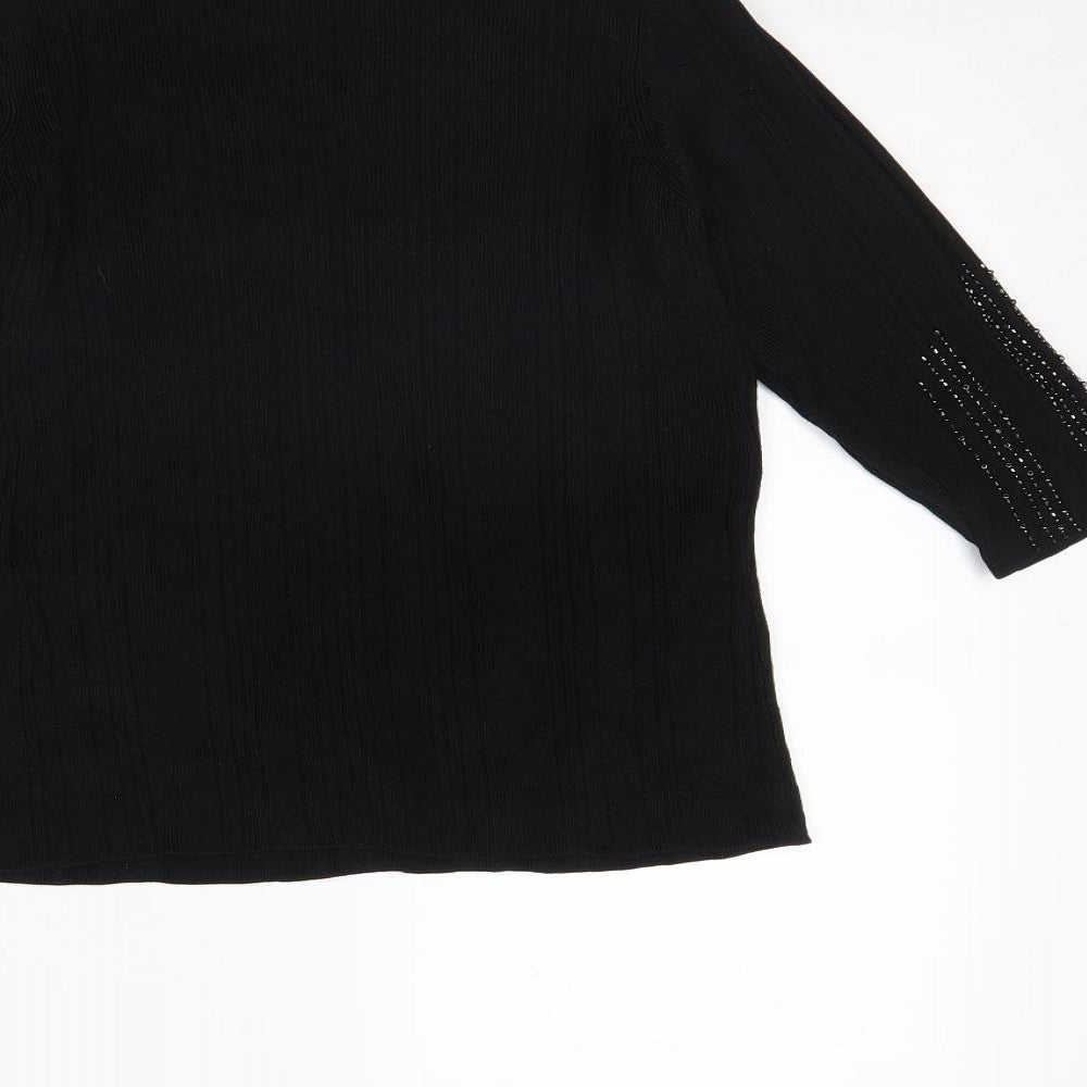 Womens UK Size 14 m&s Black Basic Blouse