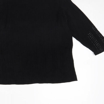 Womens UK Size 14 m&s Black Basic Blouse
