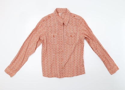 nts Mens Orange Geometric   Polo Size 14