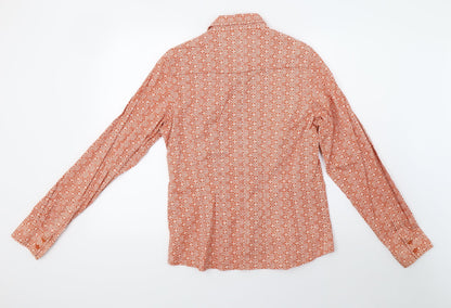 nts Mens Orange Geometric   Polo Size 14