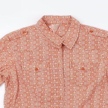nts Mens Orange Geometric   Polo Size 14