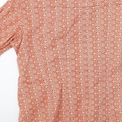 nts Mens Orange Geometric   Polo Size 14