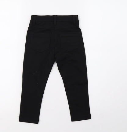 Preworn Girls Black   Pedal Pusher Trousers Size 4-5 Years