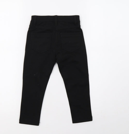 Preworn Girls Black   Pedal Pusher Trousers Size 4-5 Years