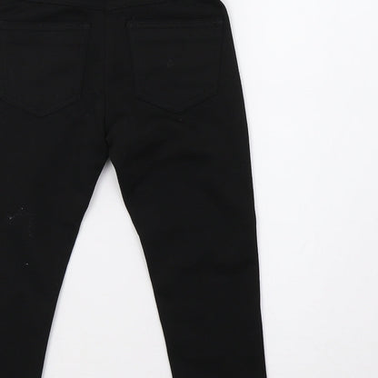 Preworn Girls Black   Pedal Pusher Trousers Size 4-5 Years