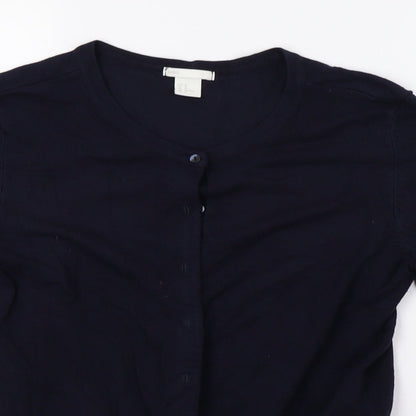 H&M Womens Blue  Knit Cardigan Jumper Size M