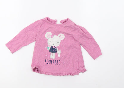 George Girls Pink   Basic T-Shirt Size 6-9 Months