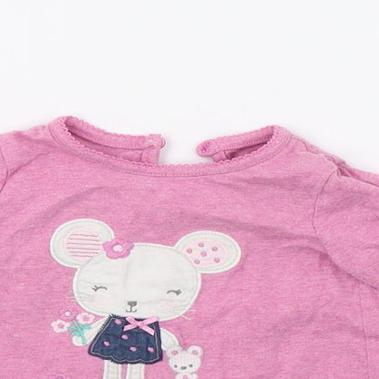 George Girls Pink   Basic T-Shirt Size 6-9 Months