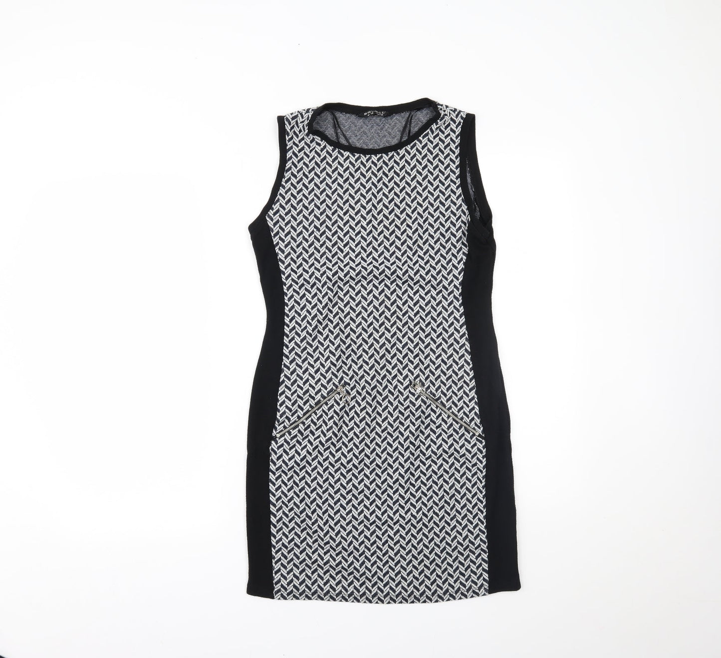 Select Womens Black Chevron  Mini  Size 12