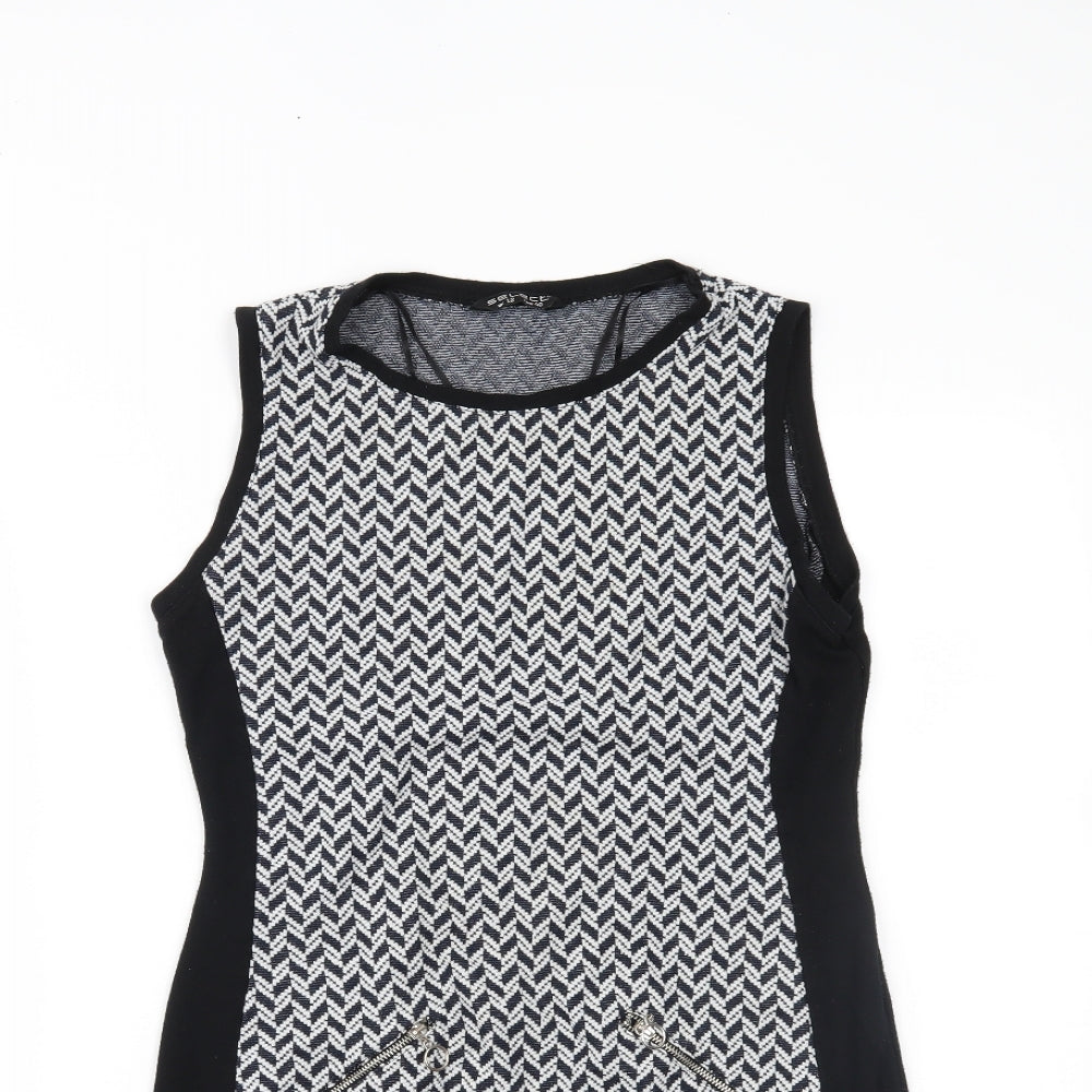 Select Womens Black Chevron  Mini  Size 12